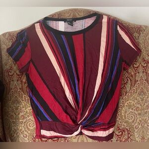 UEC Forever 21 Women's Multicolor Striped Short Sleeve Top size L